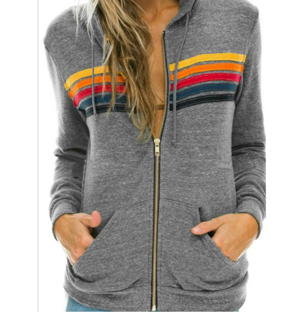 Women' Hoodies Sweatshirts Women Fashion Hoodie Oversized Rainbow Stripe Long Sleeve Sweatshirt Zipper Pocket Coat Jacket Spring Casual V, White
Women' Hoodies Sweatshirts Women Fashion Hoodie Oversized Rainbow Stripe Long Sleeve Sweatshirt Zipper Pocket Coat Jacket Spring Casual V, White