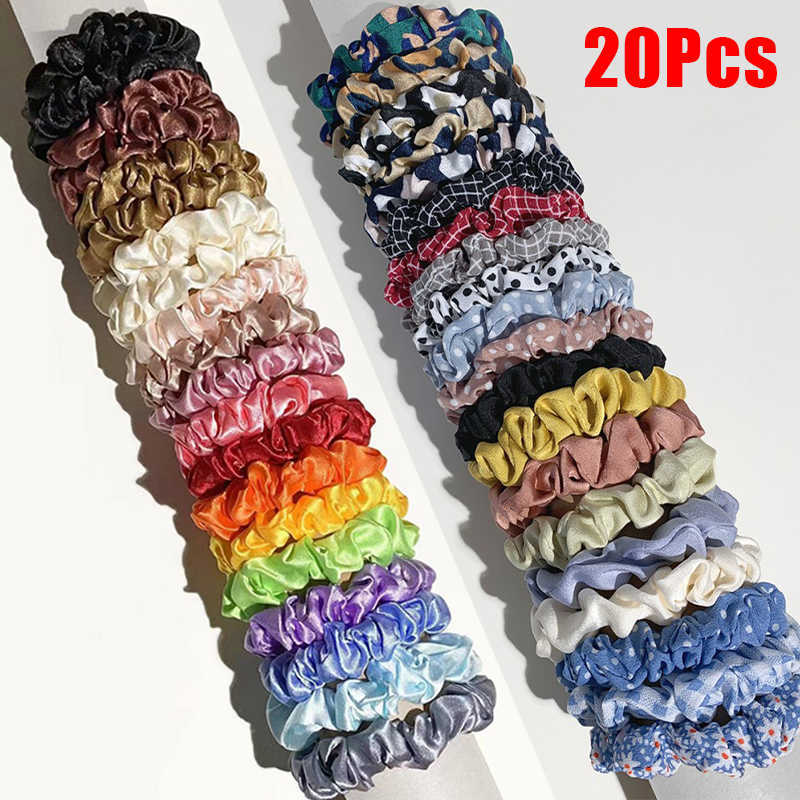 Other 20pcs Women Intestine Shaped Hair Ties Hairband Girls Sweet Fabric Hairbands Hair Accessories Holder Hair Ropes