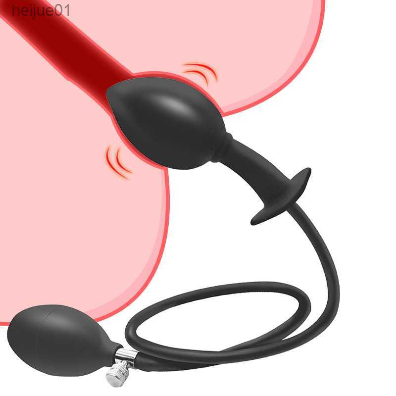Inflator Silicone Inflatable Anal Plug Extra Large Inflatable Butt Plug pump up anal toys for women man sex toy L230518