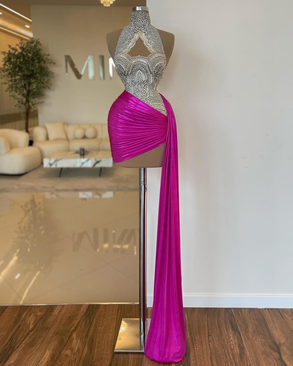 Fuia Sheath Graduation Dress Lace Beaded Satin Short Mini Homecoming Party Formal tail Prom Gowns Dresses