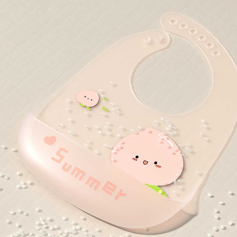 Bibs Burp Cloths thin silicone children's baby weight waterproof bib foldable storage for lunch supplies G220605