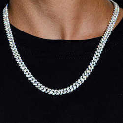 necklace moissanite chain Custom Pass Dia Tester Hip Hop Jewelry Sterg Sier 6mm 8mm Iced Out VVS Cuban k Moissanite Chain For Men