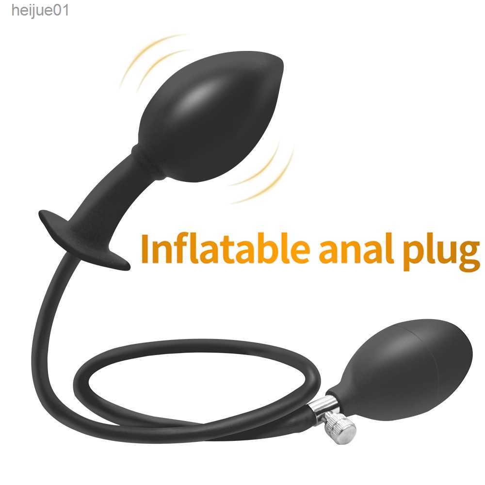 Inflator Silicone Inflatable Anal Plug Extra Large Inflatable Butt Plug pump up anal toys for women man sex toy L230518