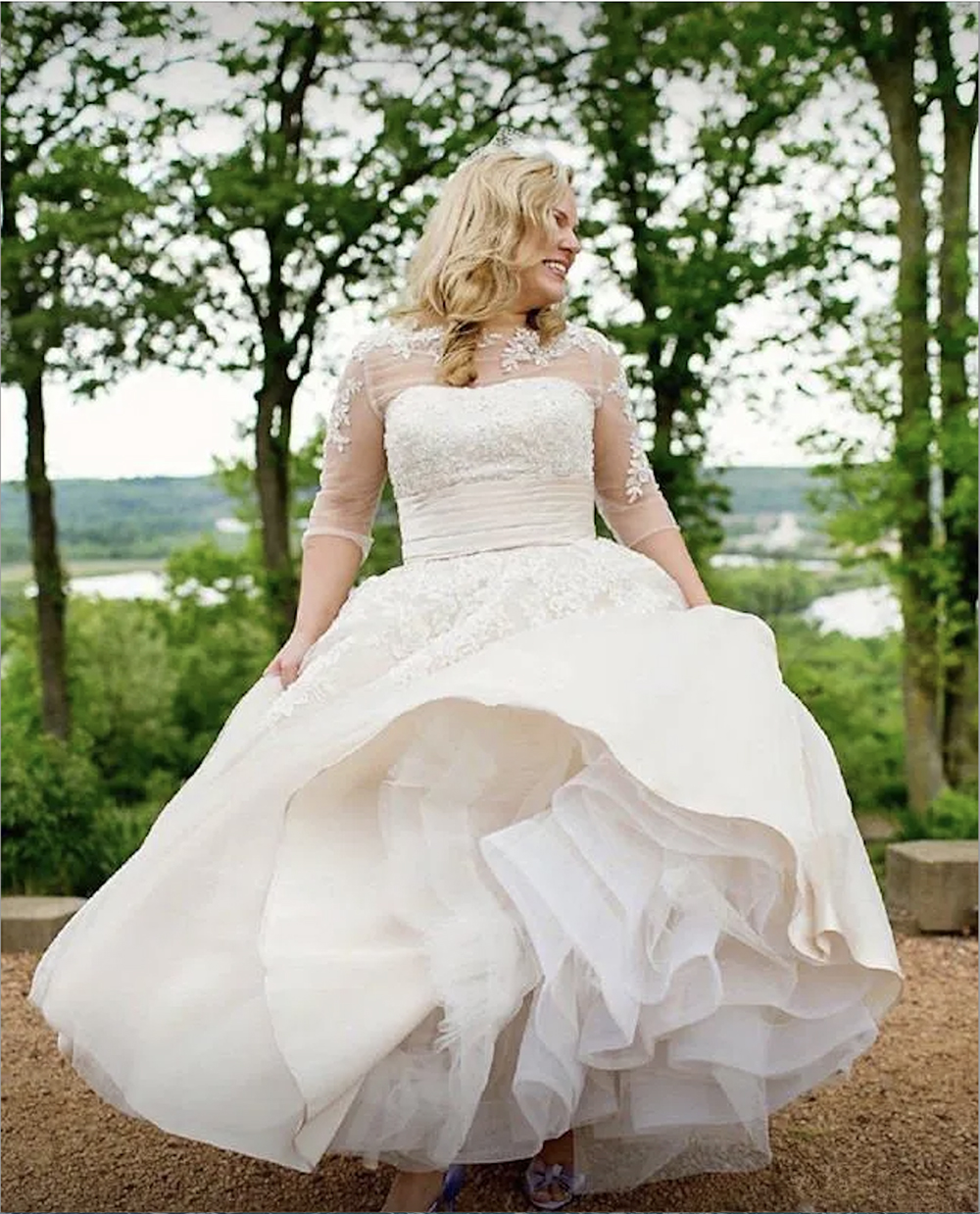 Vintage Anklelength Wedding Dress with Half Sleeve 2023 Lace Applique Plus Size Beige Countryside Bridal Gowns Vestido De Novia L918