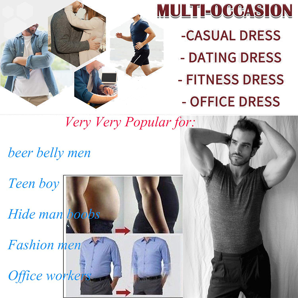Men's Body Shapers Classix Men Body Toning T-Shirt Slimming Body Shaper Posture Shirt Belly Control Gynecomastia Vest Compression Man Tummy Corse