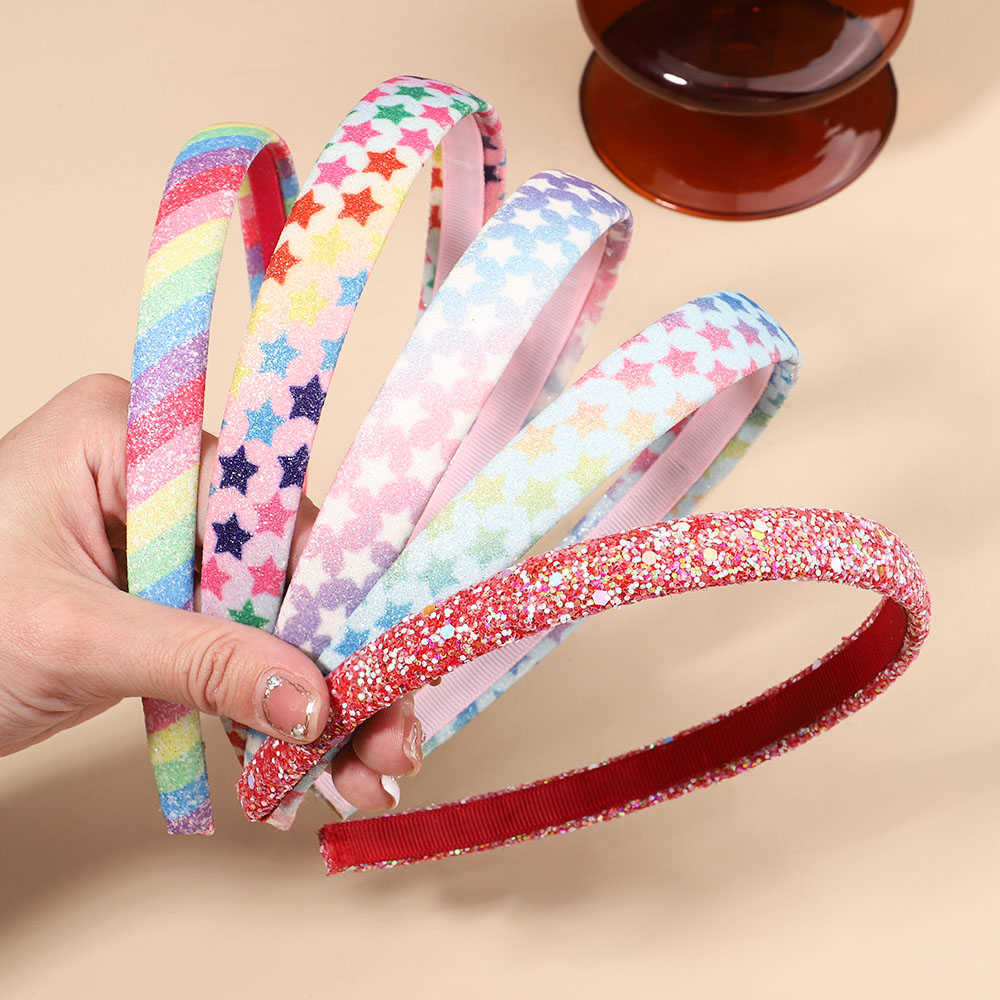 Other Fashion Girls Glitter Hair Bands Cute Hair Hoops Hairbands Lovely Stars Headbands For Kids Gifts Hair Accessories
