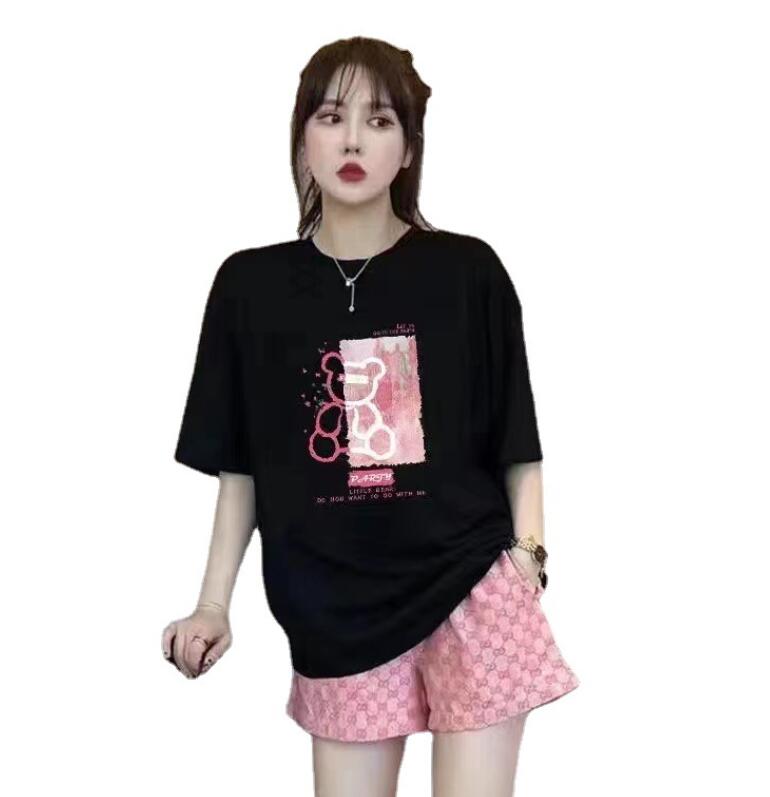 Women's Tracksuits 2023 Summer New Fashion Casual Sports Style Women's Set Short Sleeve Shorts Women's Two Piece Set