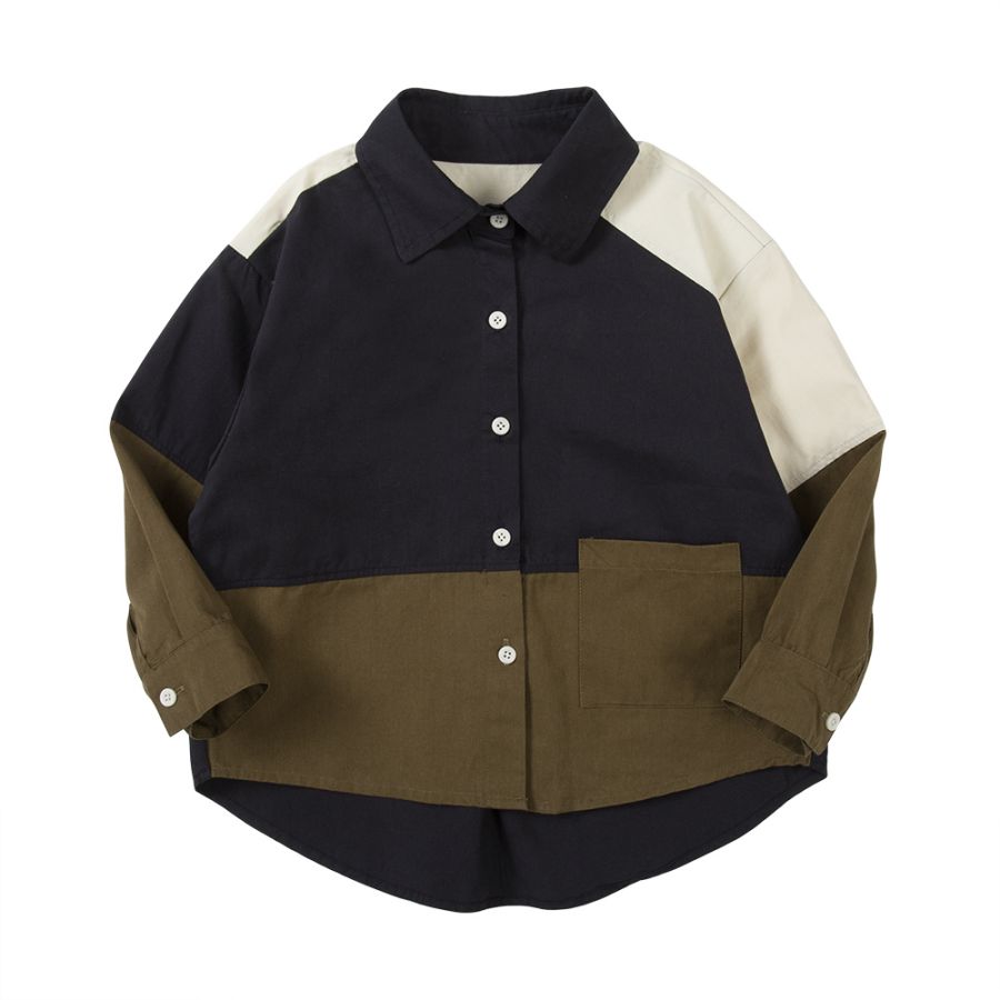 Newly designed children's shirt with lapel collar, long sleeved loose fitting boy's top coat, spring and autumn casual British retro color baby clothing for ages 2 to 12, Khaki
Newly designed children's shirt with lapel collar, long sleeved loose fitting boy's top coat, spring and autumn casual British retro color baby clothing for ages 2 to 12, Khaki