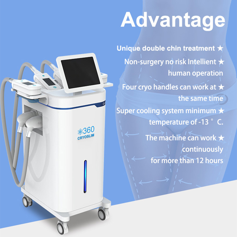 360 Degree Cryolipolysis Cryo Body Slimmer Machine Cellulite Reduction Fat Freezing Cryolipolysis 4 Handles Vacuum Weight Loss Body Shaping Device Hom