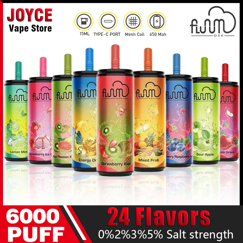 Original Fluum Bar Puff 6000 Disposable E Cigarettes Vape Pen 15Ml Pre-Filled 24 Favors Mesh Coil Pods Cartridge 600Mah Rechargeable Battery Vaporizer 6000 PUFF
Original Fluum Bar Puff 6000 Disposable E Cigarettes Vape Pen 15Ml Pre-Filled 24 Favors Mesh Coil Pods Cartridge 600Mah Rechargeable Battery Vaporizer 6000 PUFF