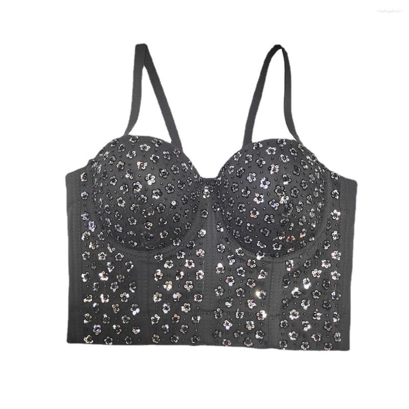 Women's Tanks Fashion Party Crop Top With Built-in Bra Women Shiny Sequin Cropped Female Sexy Ladies Corset Push Up Bustiers, Black
Women's Tanks Fashion Party Crop Top With Built-in Bra Women Shiny Sequin Cropped Female Sexy Ladies Corset Push Up Bustiers, Black