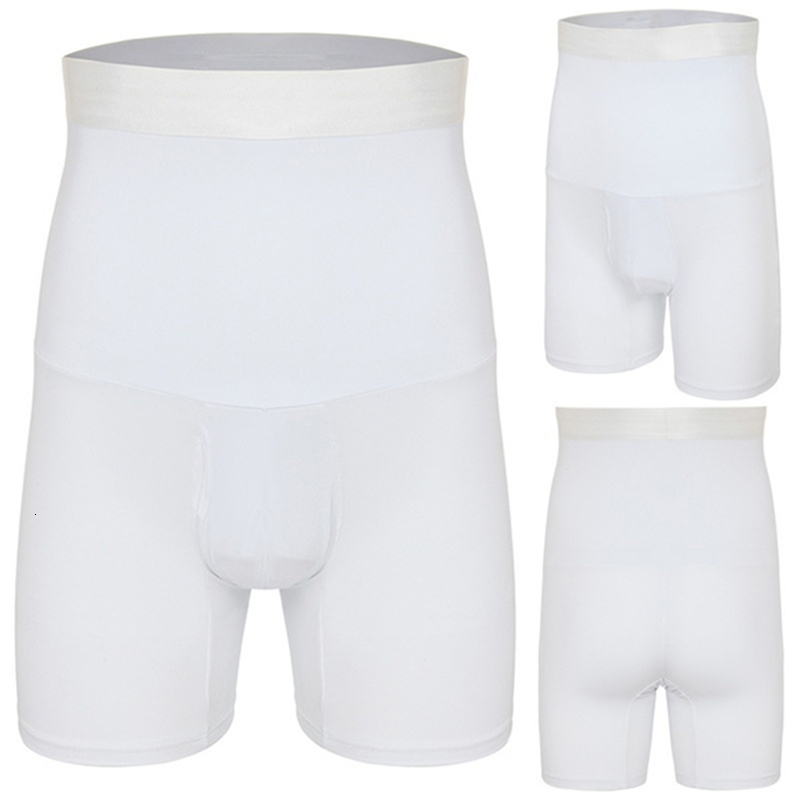 Men's Body Shapers Men Body Shaper Waist Trainer Slimming Shorts High Waist Shapewear Modeling Panties Boxer Briefs Stretch Tummy Control Underwe