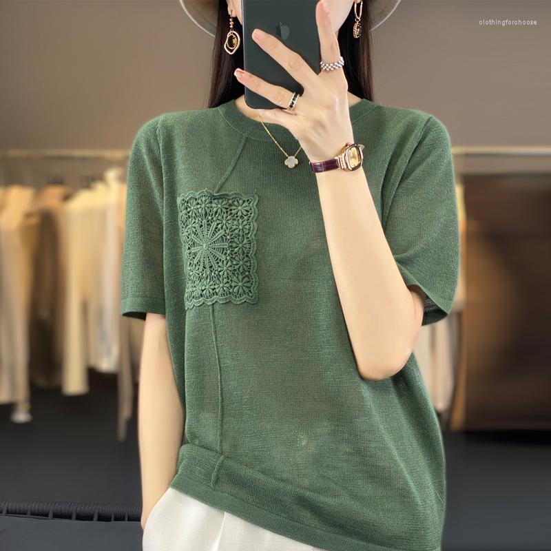 Women's T Shirts Bamboo Ice Silk Short Sleeve Women Spring Summer Round Neck Loose Knitted Shirt High Grade Thin Western Style Slim Top, Camel
Women's T Shirts Bamboo Ice Silk Short Sleeve Women Spring Summer Round Neck Loose Knitted Shirt High Grade Thin Western Style Slim Top, Camel