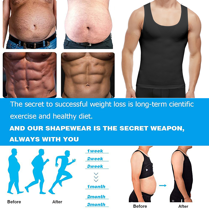 Men's Body Shapers Mens Slimming Body Shaper Vest Shirt Abs Abdomen Compression Shirt to Hide Gynecomastia Moobs Workout Tank Tops Undershirts 23