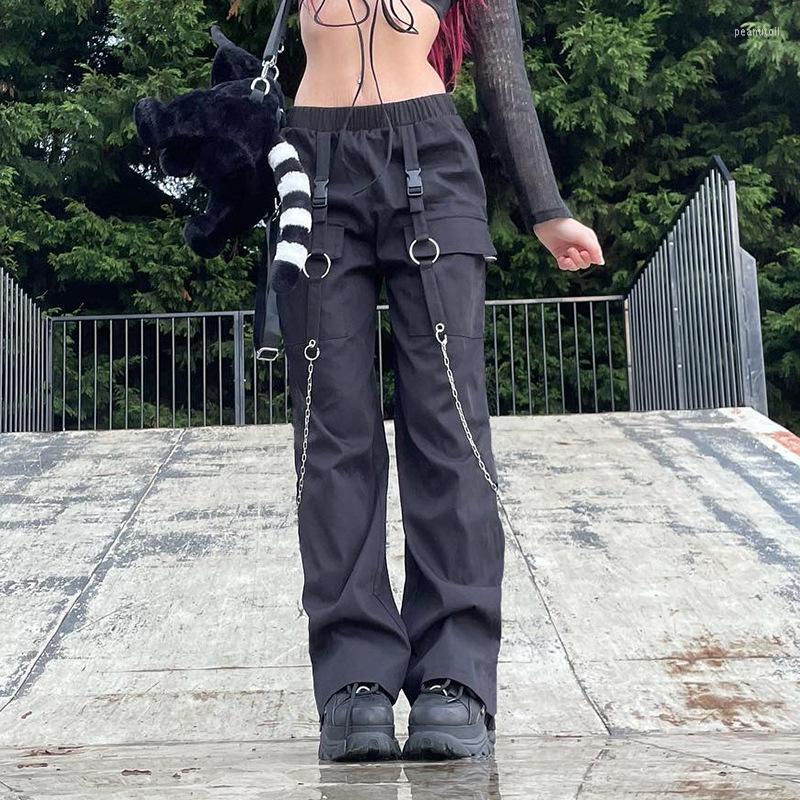 Women' Pants In Summer Women' High Waist Buckled Chain Streetwear Y2k Wide Leg And Loose Sweatpants Cargo Women Trousers, Black
Women' Pants In Summer Women' High Waist Buckled Chain Streetwear Y2k Wide Leg And Loose Sweatpants Cargo Women Trousers, Black