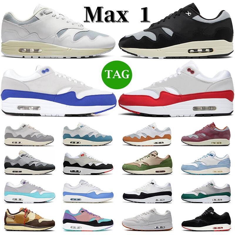 Patta Waves max 1 running shoes men women 1s White Black Noise Aqua Maroon Patch University Red Blue Sean Wotherspoon mens trainers sport sneakers, #22
Patta Waves max 1 running shoes men women 1s White Black Noise Aqua Maroon Patch University Red Blue Sean Wotherspoon mens trainers sport sneakers, #22
