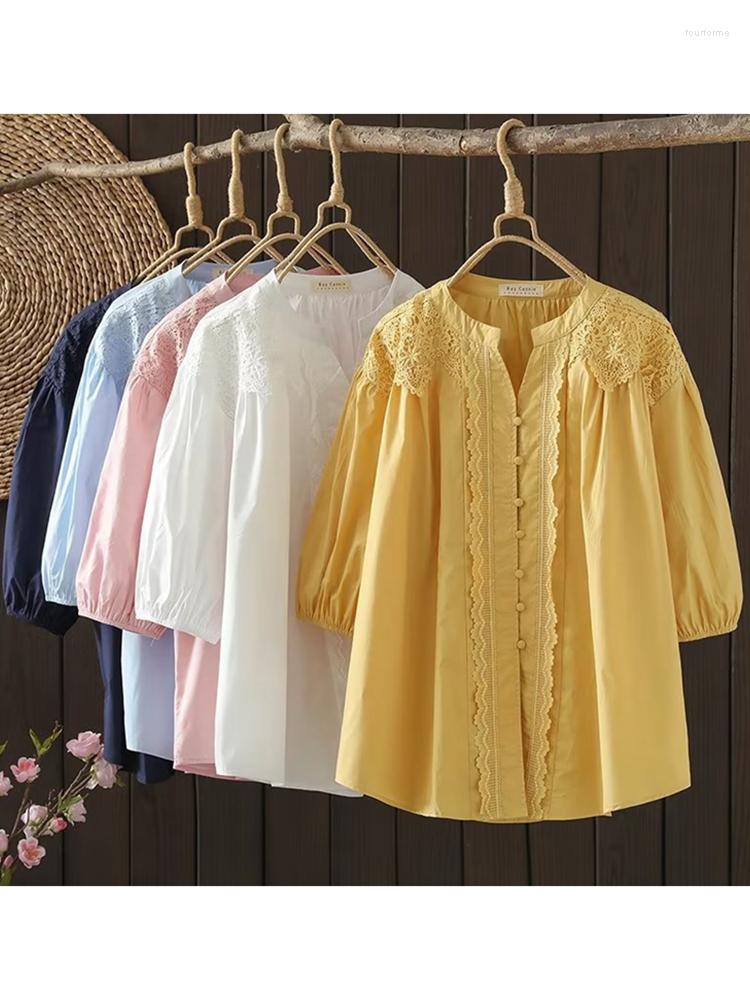 Women's Blouses Lamtrip Unique Lace Patchwork Half Sleeve V-Neck Shirt Blouse 2023 Summer Mori Girl Top, Yellow
Women's Blouses Lamtrip Unique Lace Patchwork Half Sleeve V-Neck Shirt Blouse 2023 Summer Mori Girl Top, Yellow