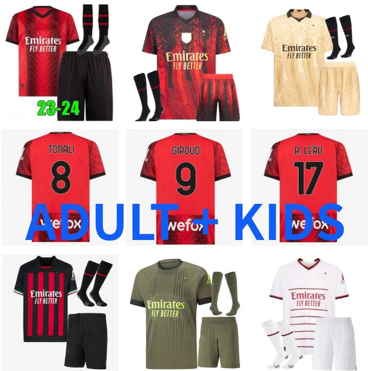 GIROUD 22 23 24 Ac Milans IBRAHIMOVIC Soccer jerseys TOMORI GIROUD TONALI THEO R.LEAO ROMAGNOLI BRAHIM Fourth kit 2023 2024 A.REBIC football shirt adult kids kit set
GIROUD 22 23 24 Ac Milans IBRAHIMOVIC Soccer jerseys TOMORI GIROUD TONALI THEO R.LEAO ROMAGNOLI BRAHIM Fourth kit 2023 2024 A.REBIC football shirt adult kids kit set