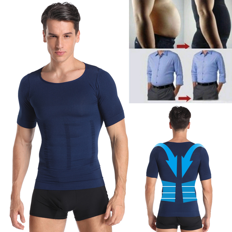 Men's Body Shapers Classix Men Body Toning T-Shirt Slimming Body Shaper Posture Shirt Belly Control Gynecomastia Vest Compression Man Tummy Corse