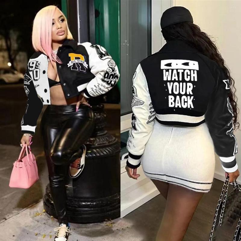 Women's Jackets Women Splicing Color Contrast Short Female Y2K Single Breasted Cropped Jacket Streetwear 2023 Spring Racing Bomber Coat, Red 
Women's Jackets Women Splicing Color Contrast Short Female Y2K Single Breasted Cropped Jacket Streetwear 2023 Spring Racing Bomber Coat, Red