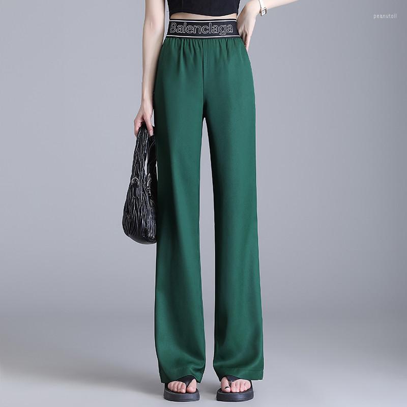 Women's Pants Rib Elastic Waist Wide Leg For Women Loose Spring/Summer Thin High C -5XLasual Ice Silk Straight Tube Floor Towers, Black
Women's Pants Rib Elastic Waist Wide Leg For Women Loose Spring/Summer Thin High C -5XLasual Ice Silk Straight Tube Floor Towers, Black
