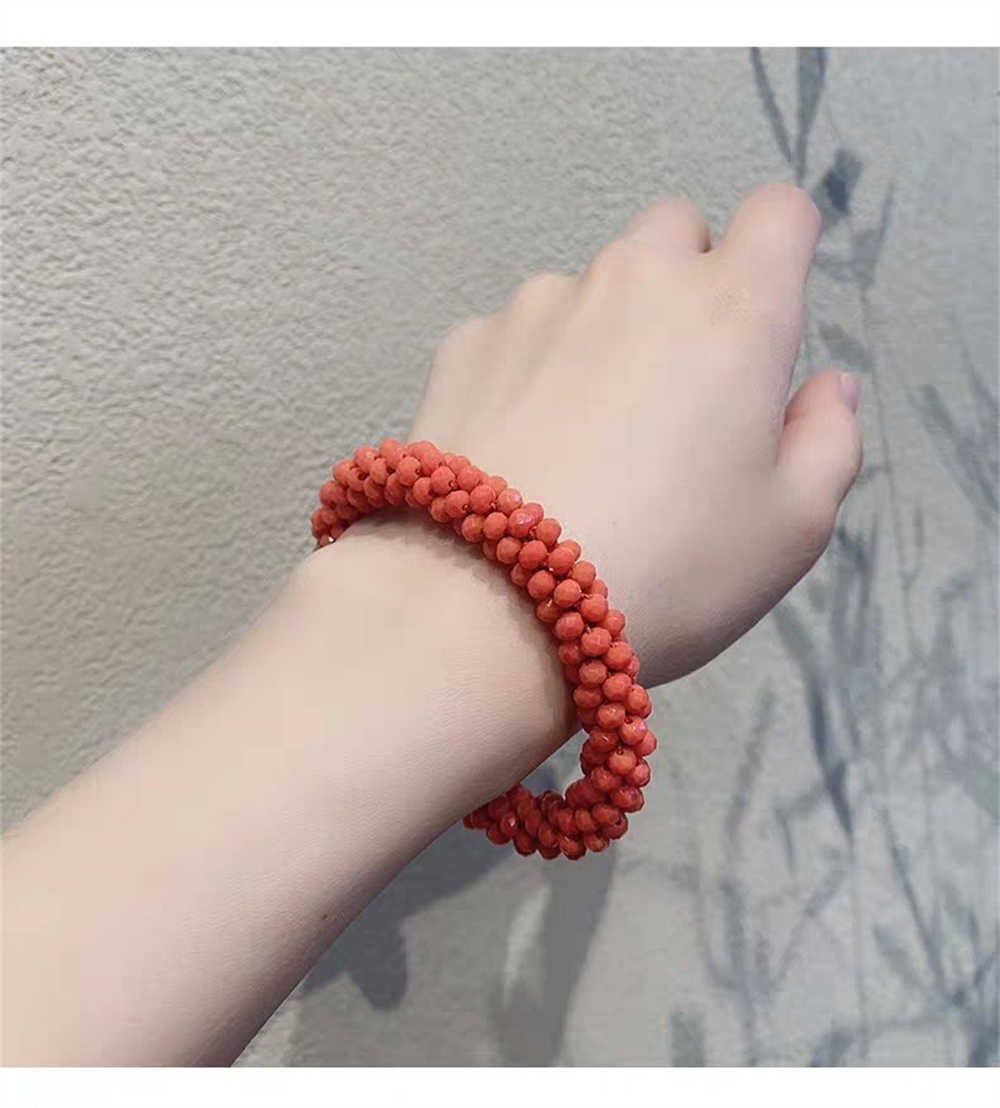 Other New Glitter Hair Rope for Women Hair Bands Beaded Rubber Hairband Hair Accessories
