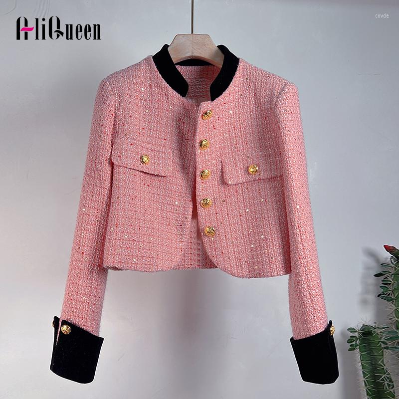 Women's Jackets Female Contrast Patchwork Stand Neck Tweed Korean Women Elegant Long Sleeve Single Breasted Short Coats Tops Outerwear, Blue
Women's Jackets Female Contrast Patchwork Stand Neck Tweed Korean Women Elegant Long Sleeve Single Breasted Short Coats Tops Outerwear, Blue