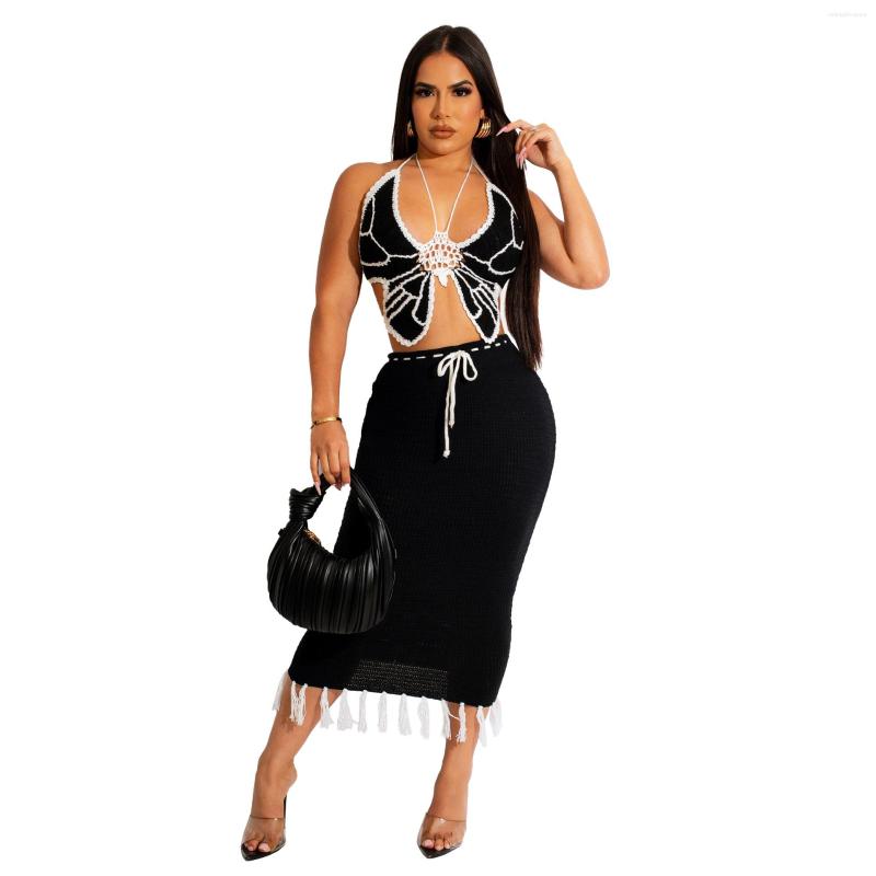 Work Dresses Sexy Kintted Beachwear Summer Two Piece Sets Women Butterfly Backless Bandage Crop Top Midi Tassel Skirt Suit Party Club Dress, Orange
Work Dresses Sexy Kintted Beachwear Summer Two Piece Sets Women Butterfly Backless Bandage Crop Top Midi Tassel Skirt Suit Party Club Dress, Orange
