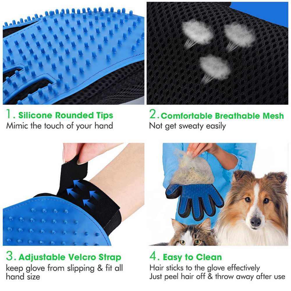 New For Cats Glove Pet Grooming Brush Comb Cat Hackle Pet Deshedding Brush for Animal Dog Pet Hair Gloves for Dog Grooming