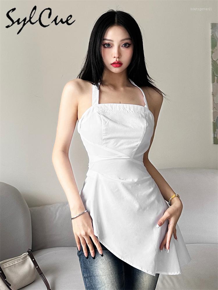 Women' Tanks Sylcue Summer White Clean Bright All-match Casual Street Travel Cool Sexy Mature Charm Women Halter Irregular Backless Vest
Women' Tanks Sylcue Summer White Clean Bright All-match Casual Street Travel Cool Sexy Mature Charm Women Halter Irregular Backless Vest