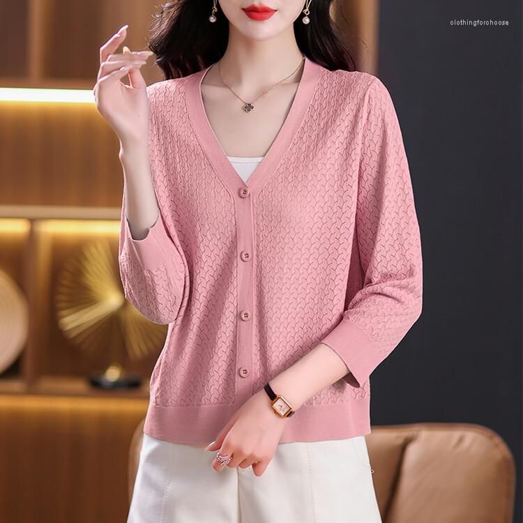 Women's Knits Women Thin Cardigan 2023 Spring Summer V-neck Linen Knitted Coats, Black
Women's Knits Women Thin Cardigan 2023 Spring Summer V-neck Linen Knitted Coats, Black