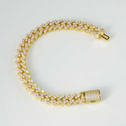 8mm Iced Out VVS Moissanite Bracelet Sier Bg Dia Cuban k Chain Hip Hop Men Jewelry Necklace