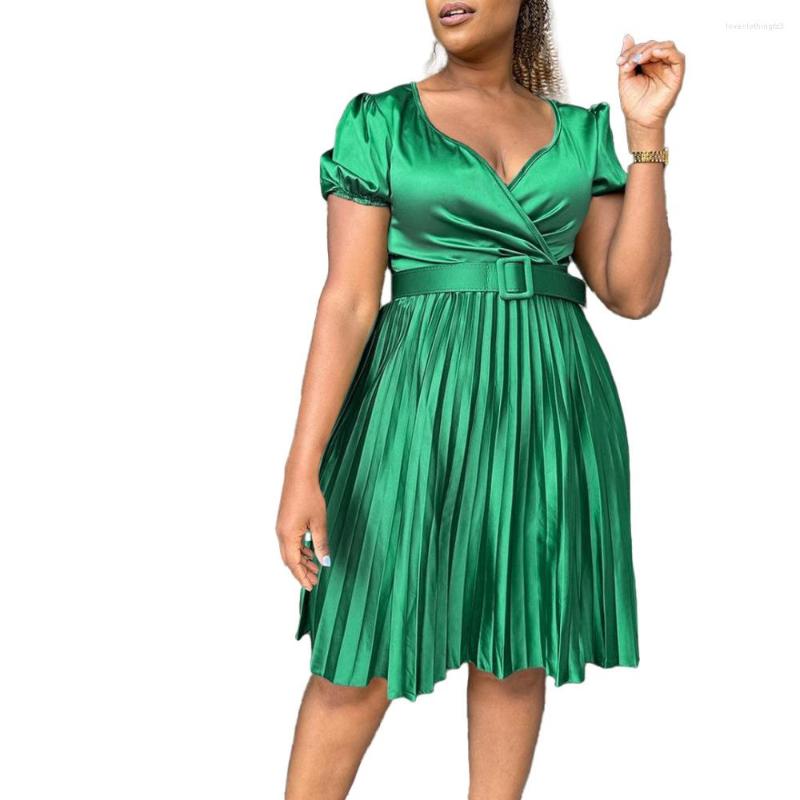 Party Dresses Plus Size Elegant Women Summer Sexy V-Neck Knee-Length Dress Fashion Casual Draped With Belt Office Lady Clothes, Black
Party Dresses Plus Size Elegant Women Summer Sexy V-Neck Knee-Length Dress Fashion Casual Draped With Belt Office Lady Clothes, Black
