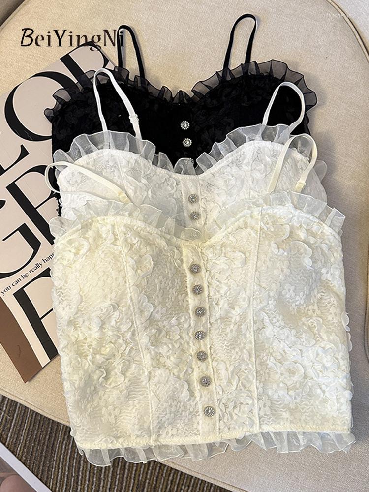 Women's Tanks Beiyingni White Lace Crop Top Female Sexy Beading Slim Fit Vest Women With Chest Pad Outwear Camis Casual Korean Tank Tops, Black
Women's Tanks Beiyingni White Lace Crop Top Female Sexy Beading Slim Fit Vest Women With Chest Pad Outwear Camis Casual Korean Tank Tops, Black