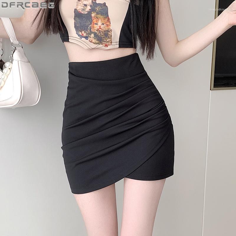 Skirts Fashion Sexy Summer Mini For Women Solid High Waist Bodycon Wrap Skirt Beige Khaki Black Irregular Folds Jupe Short Femme
Skirts Fashion Sexy Summer Mini For Women Solid High Waist Bodycon Wrap Skirt Beige Khaki Black Irregular Folds Jupe Short Femme