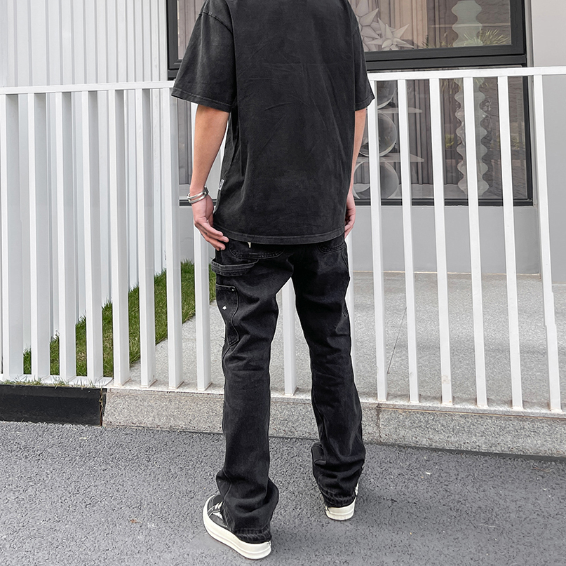 Mens Jeans Vintage Distressed Graffiti Micro Flared Denim Jean Hip Hop Splash Ink Colorblocked Street Wear Casual Slim Fit 230606