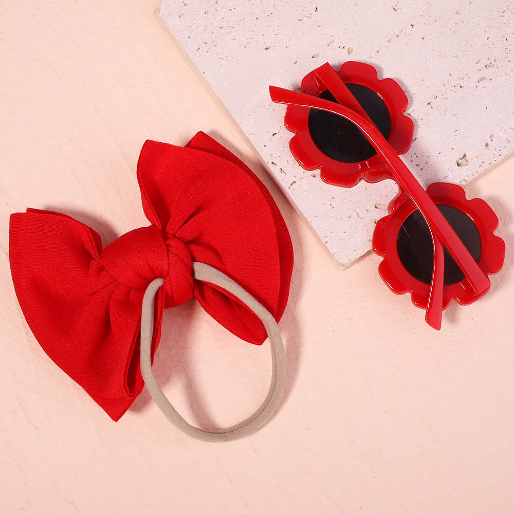 Other 2PCS/Pack Headband Flower Sunglasses Girls Beach Photography Props Toddler Hair Bands Headwear Kids Hair Accessories