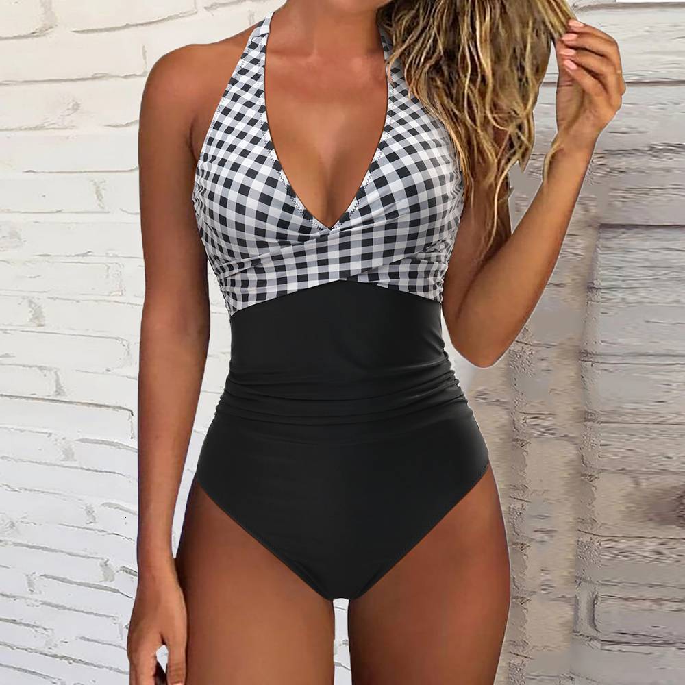 Swim wear Swimsuit Women Tummy Control Swimsuits High Waisted Sexy Halter Bathing Suits XL Push Up Swimwear 230605