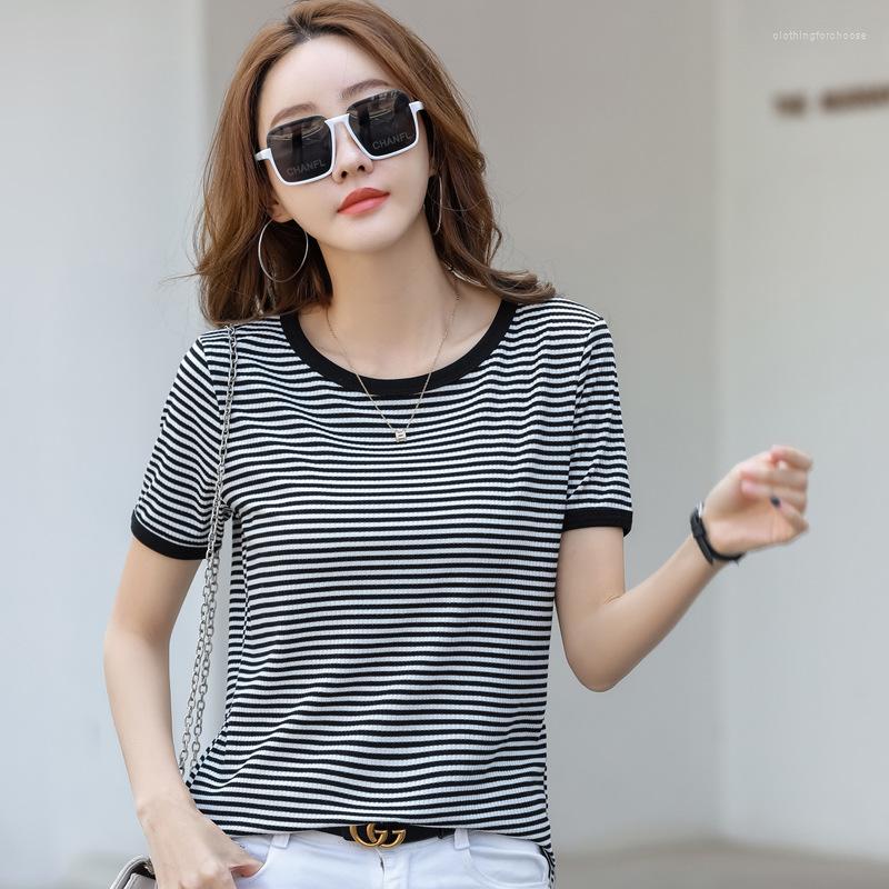 Women' T Shirts Summer Stipes Womem 2023 Round Neck Short Sleeve Tshirt Korean Fashion Designs Ladies Casual Wears Tops Tees -3XL, Black
Women' T Shirts Summer Stipes Womem 2023 Round Neck Short Sleeve Tshirt Korean Fashion Designs Ladies Casual Wears Tops Tees -3XL, Black