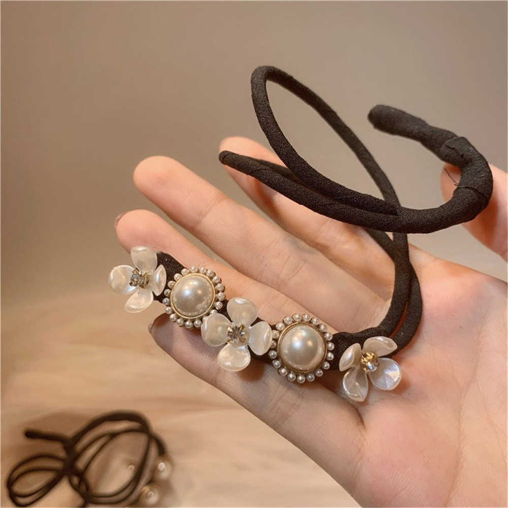 Other Elegant Fashion Flower Hairpin Bun Maker Headband Lazy Hair Accessories Women Hairstyle Hair Stick Banquet For Party