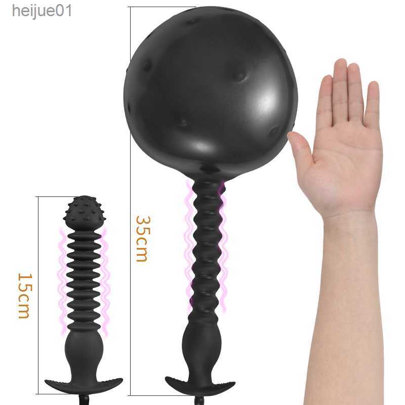 2023 Super Long Inflatable Anal Plug Huge Butt Plug With Pump Vagina Anus Expansion Prostate Massage Anal Sex Toys For Men Women L230518