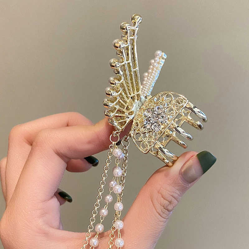Other 2023 New Butterfly Tassel Hairpin Simple Metal Hair Barrettes Women Clips Hair Accessories