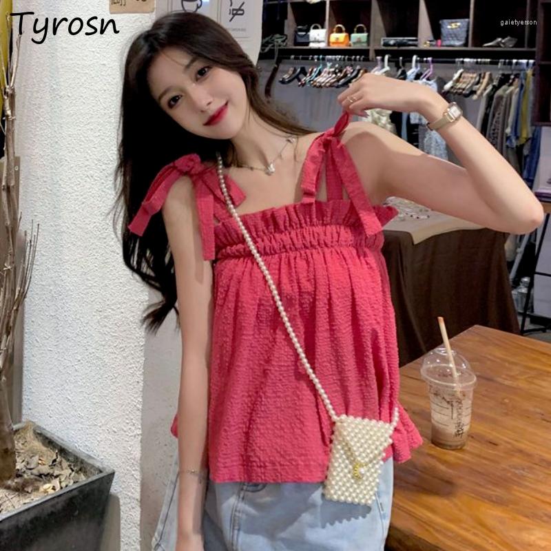 Women' Tanks Camisole Women Bandage Special Summer Solid All-match Korean Style Loose Sweet Cute Simple Girlish Daily Students Cozy Casual, Blue
Women' Tanks Camisole Women Bandage Special Summer Solid All-match Korean Style Loose Sweet Cute Simple Girlish Daily Students Cozy Casual, Blue