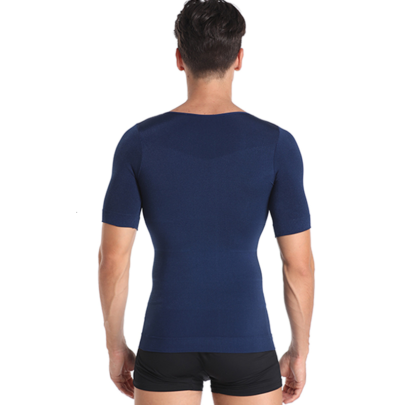 Men's Body Shapers Classix Men Body Toning T-Shirt Slimming Body Shaper Posture Shirt Belly Control Gynecomastia Vest Compression Man Tummy Corse
