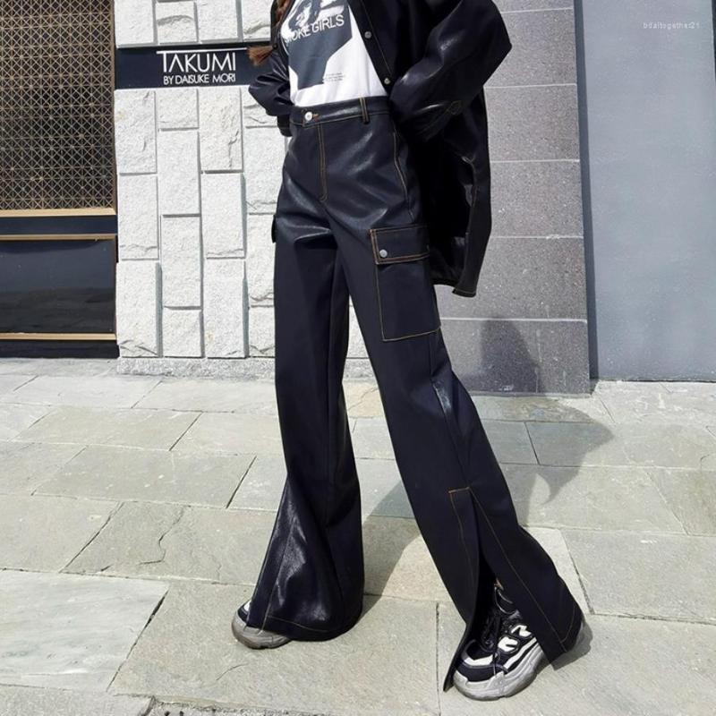 Women' Pants Fashion DJ Full Length Pu Leather Female Was Thin Split Stitching Design Faux With Pockets F2612, Black
Women' Pants Fashion DJ Full Length Pu Leather Female Was Thin Split Stitching Design Faux With Pockets F2612, Black