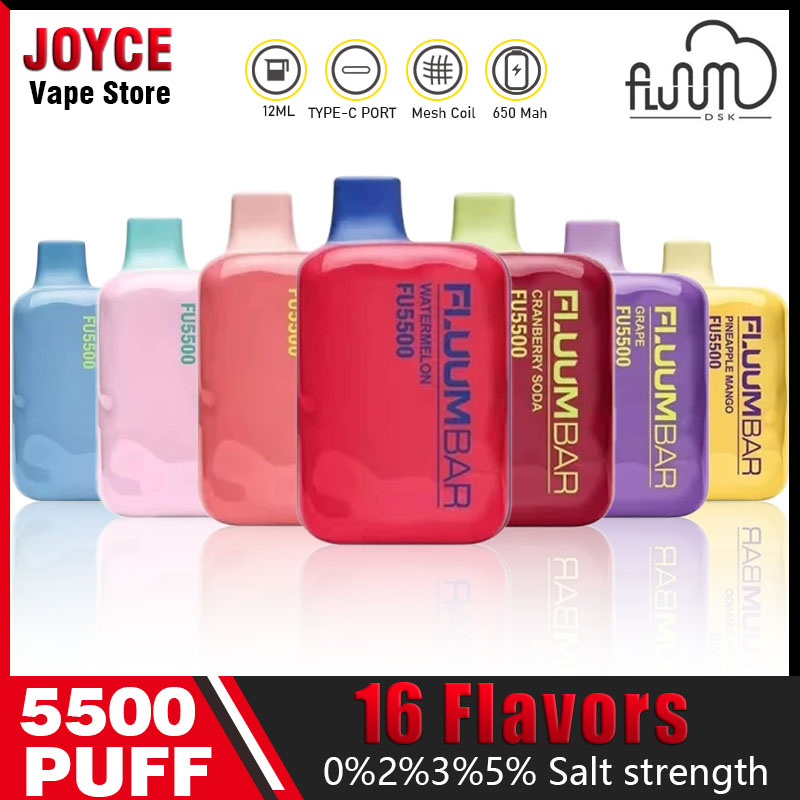 Original Fluum Bar Disposable E cigarettes Puffs 5500 Vape Pen 13ml Pods Cartridge 650mAh Rechargeable Battery Vaporizer lost mary bar PUFF 5000
Original Fluum Bar Disposable E cigarettes Puffs 5500 Vape Pen 13ml Pods Cartridge 650mAh Rechargeable Battery Vaporizer lost mary bar PUFF 5000