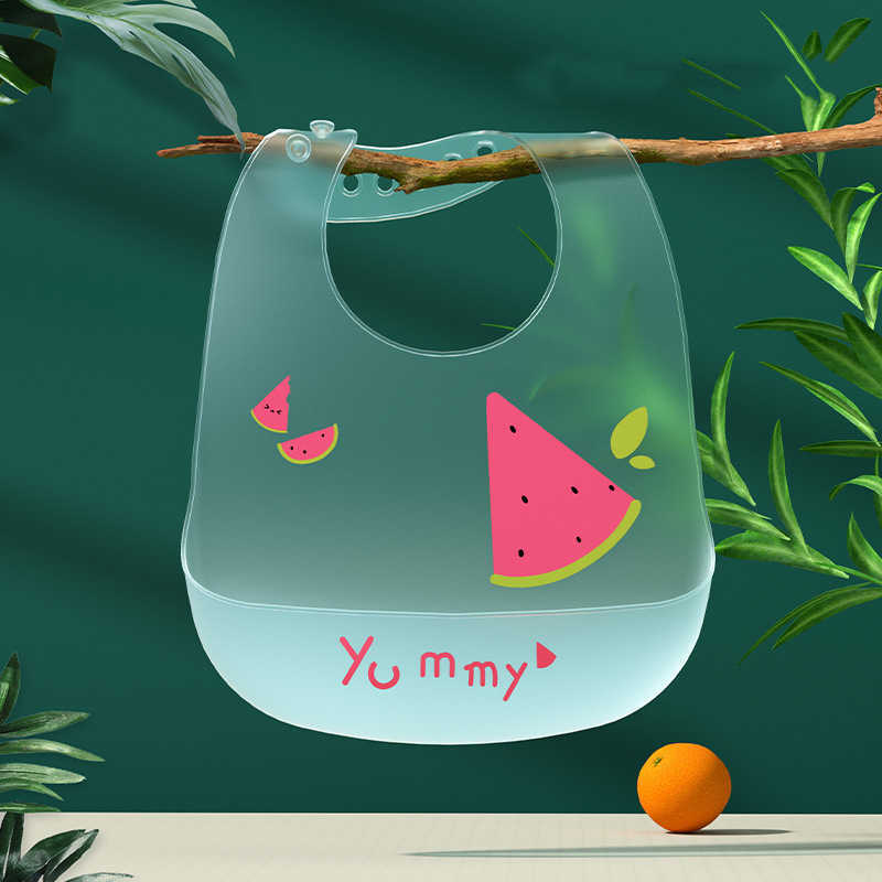 Bibs Burp Cloths thin silicone children's baby weight waterproof bib foldable storage for lunch supplies G220605