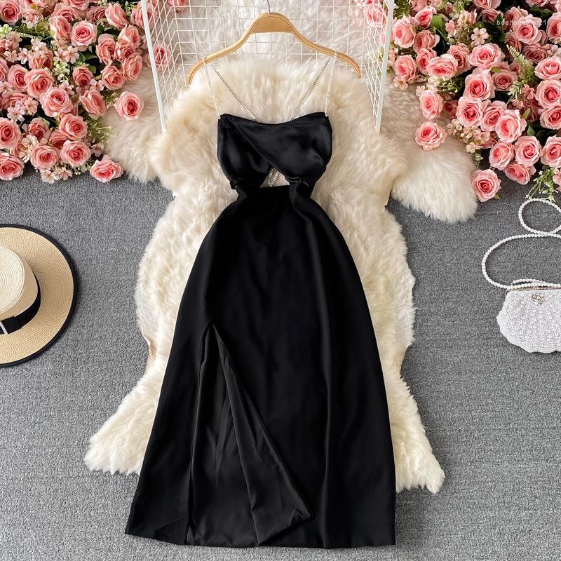 Casual Dresses Women French Elegant Black Dress Summer Sexy Backless Evening Party Ladies Slim Hollow Out Long Robe Vestidos
Casual Dresses Women French Elegant Black Dress Summer Sexy Backless Evening Party Ladies Slim Hollow Out Long Robe Vestidos