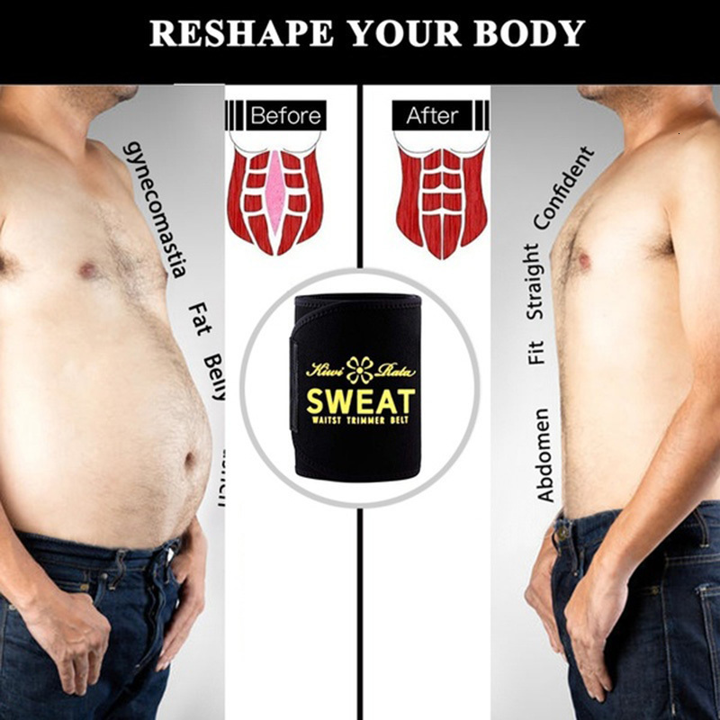 Men's Body Shapers Men Waist Trimmer Weight Loss Wrap Sweat Sauna Slim Belt for Men and Women Neoprene Belly Fat Slimming Stomach Back Support Ba