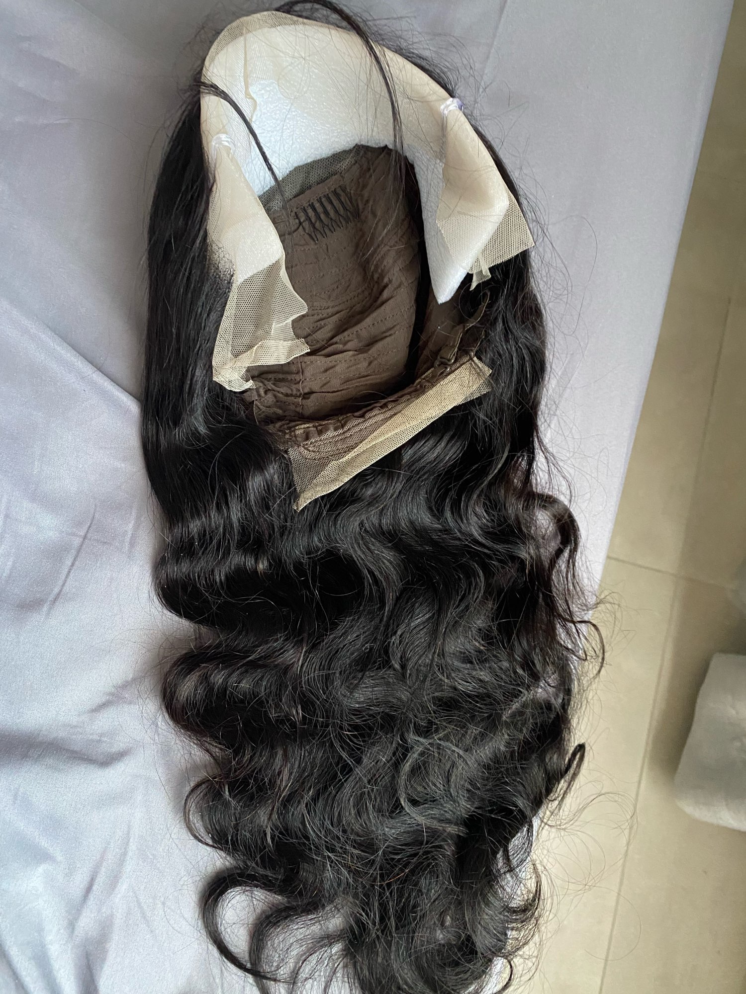 Transparent hd body wave full lace human hair wig ,Pre plucked full Hd 150% density relaxed wavy european raw virgin cuticle aligned hair wig